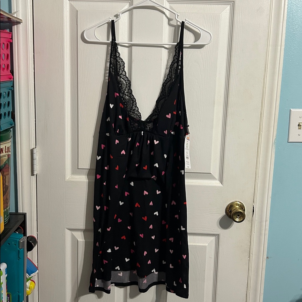 NWT XL black with hearts lingerie